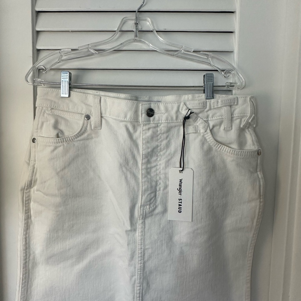 STAUD White Pencil Skirt